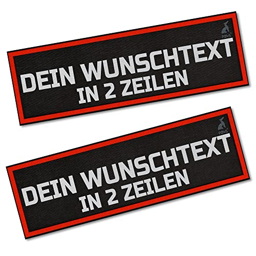P24S 2 Stücke personalisiertes, benutzerdefinierter Klettsticker mit zwei Textzeilen und Klettverschluss (Groß)