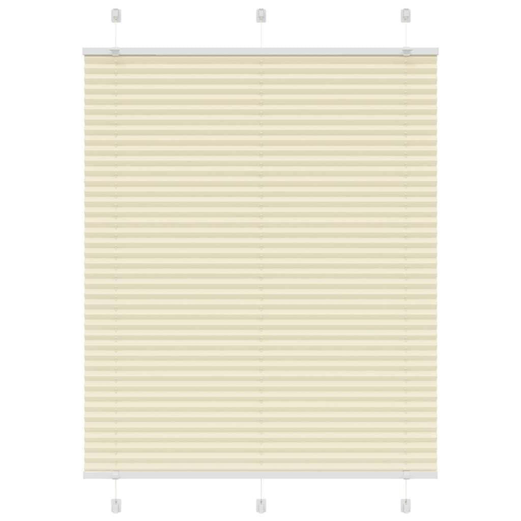 Vidaxl Cream Pleated Blind 110X100 Cm Fabric Width 109.4 Cm Polyester