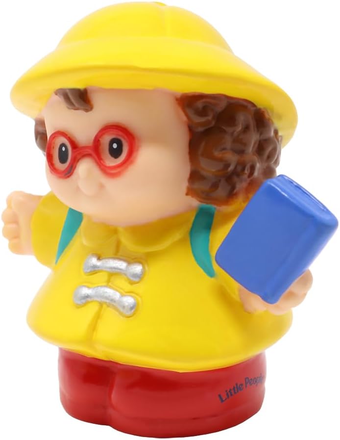 Fisher-Price Replacement Part for Collectible Little People School Bus or Rainy Day Playset 77873 - Replacement Little Girl Maggie Figure Wearing Yellow Raincoat and Red Boots Carrying Schoolbook image 5