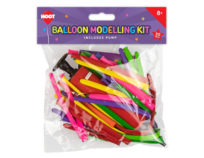 Modelling Balloons Long Balloon Kit Twisting Tying Color Latex Baloons With Plastic Pump For Animals Kids Art Craft Birthday Decorations Games Fun Magic Clown Party Bag Filler Mixed Coloured (30)