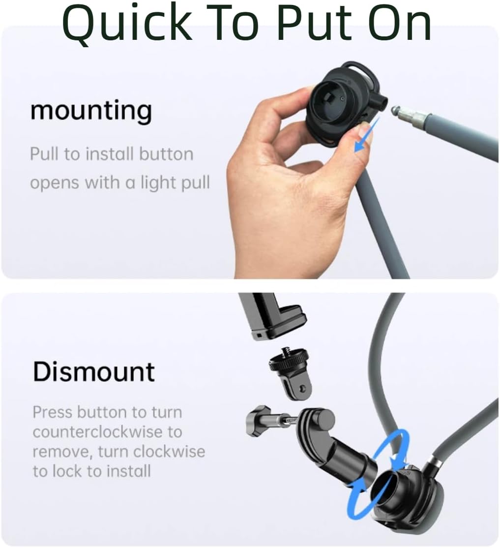 Neck Hanging Phone Holder,Hands Free POV/Vlog Chest Camera Phone Holder for Video Recording,Compatible with iPhone, Andriod, Gopro, Action Camera,with Stable Back Strap