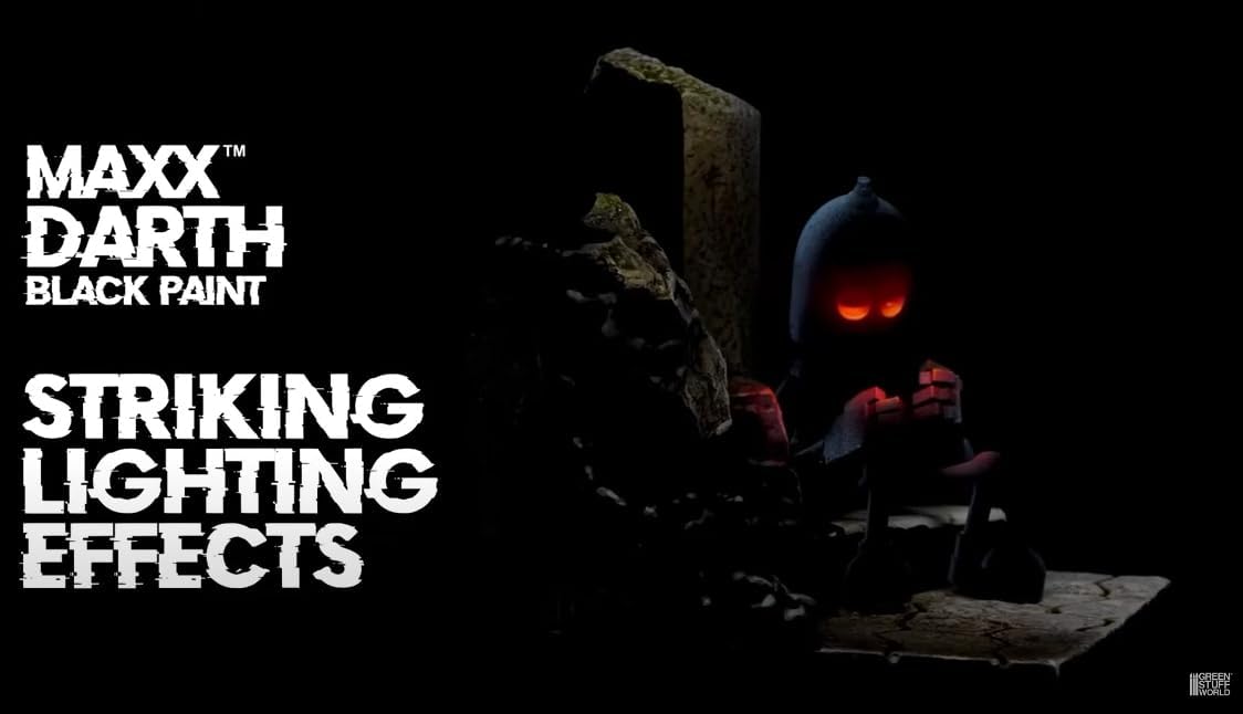 Green Stuff World Maxx Darth Black Paint 60 ml The Blackest Black Paint 98.9 Percent Light Absorption Rate, 12020