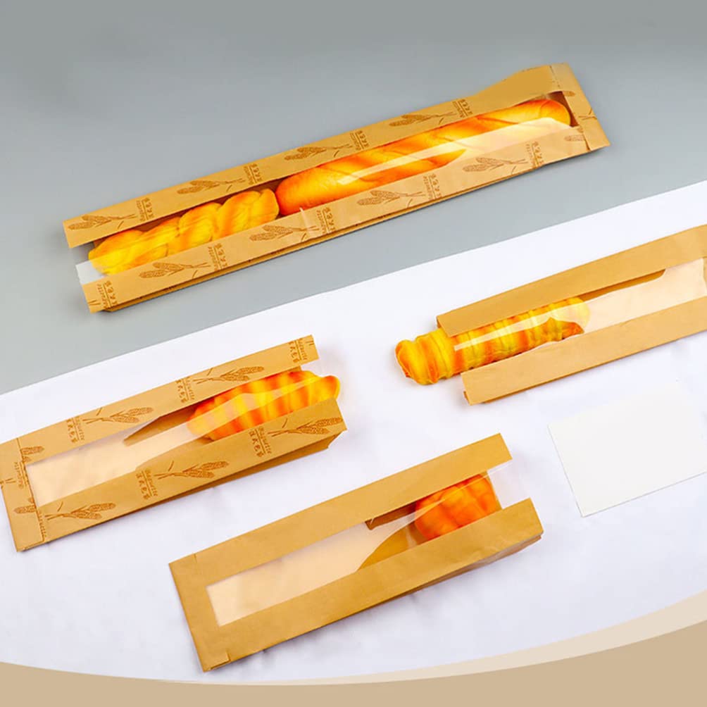 iplusmile 100stücke Papier Brottüten Mit Sichtfenster Verpackungsbeutel Für Brot Kekse Snacks Und Gebäck Für Bäckereien Cafés Und Partys