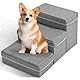 MINENICE Treppe für Hunde, 3 Stufen Faltbare Hundetreppe für Kleine Hunde mit Aufbewahrungsboxen Haustiertreppe für Sofa und Bett Hunde Treppe