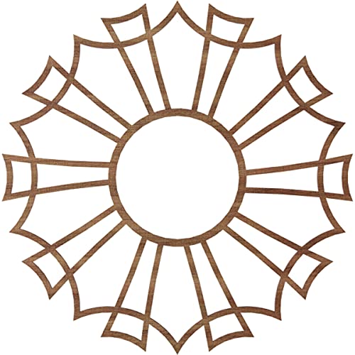 Image of Ekena Millwork 28 inchOD x 9 7 /8 inchID x 3 /8 inchT Augustus Wood Fretwork Pierced Ceiling Medallion, Walnut