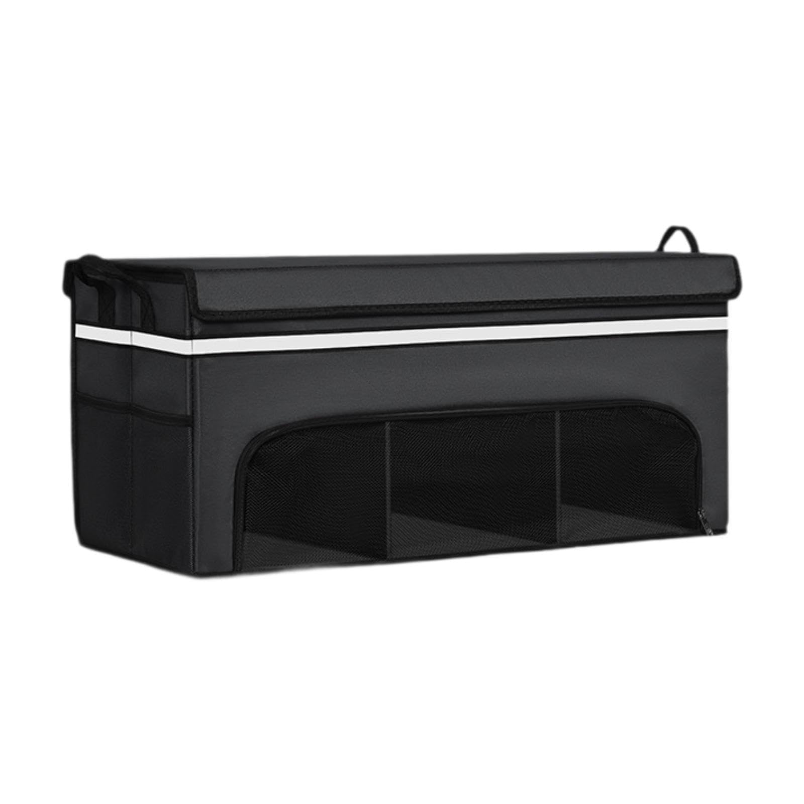 Oshhni Organizador maletero para coche, caja almacenamiento con compartimento, ideal para regalos cumpleaños. Caja almacenamiento con tapa y asa, 70x33x33cm