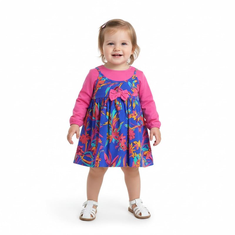 Mama & Bebe Baby Girls Dress Floral Prints Casual Full Sleeves Dress with Soft Fabric-image-35