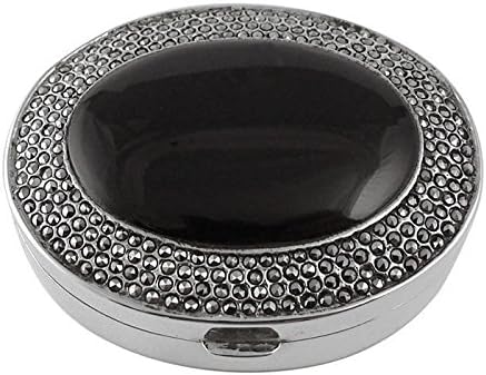 Ari D Norman 925 Sterling Silver Marcasite And Onyx Oval Pill Box Boxed
