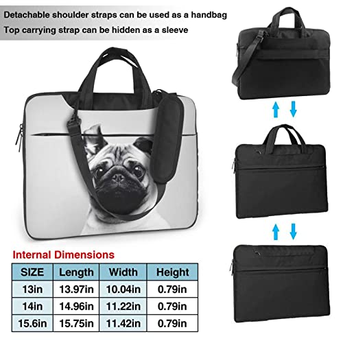 Maletín de portátil de 13 a 14 pulgadas con diseño Pug1 de 40 cm 3