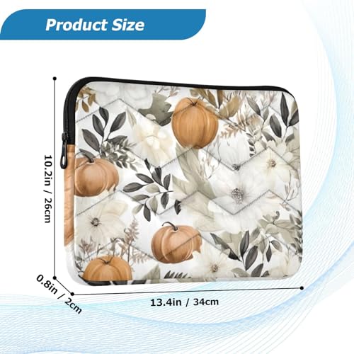Funda para portátil de 13-14 pulgadas con flores blancas Pumpkin miniatura 3