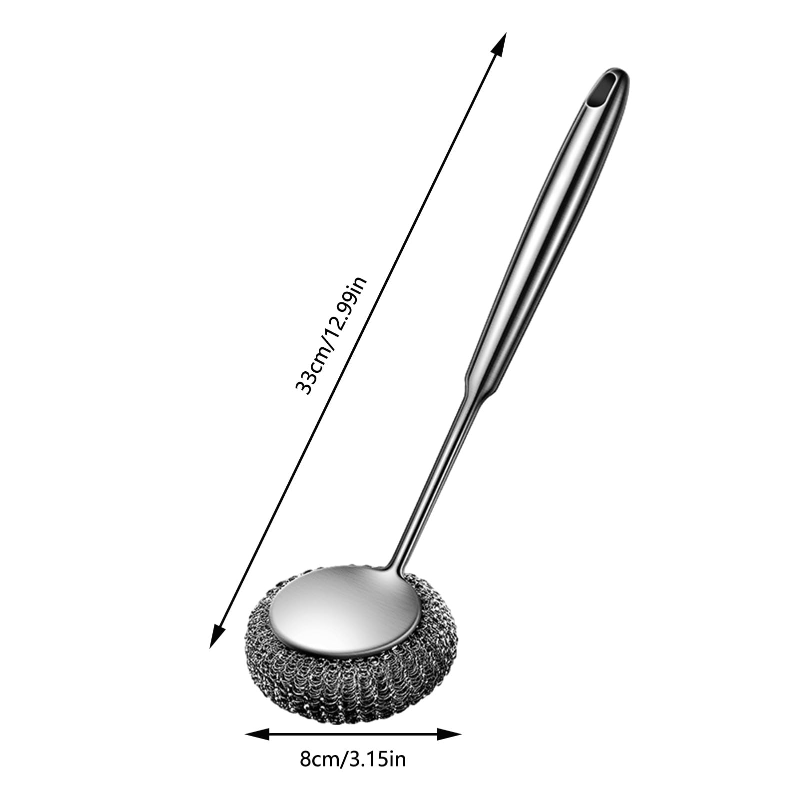 inless Steel Scourer Set Szczotka z długim uchwytem, stalowa kulka i śrubokręt, ciężkie, metalowe podkładki do szorowania tłuszczu i usuwania brudu z garnków, naczyń i naczyń