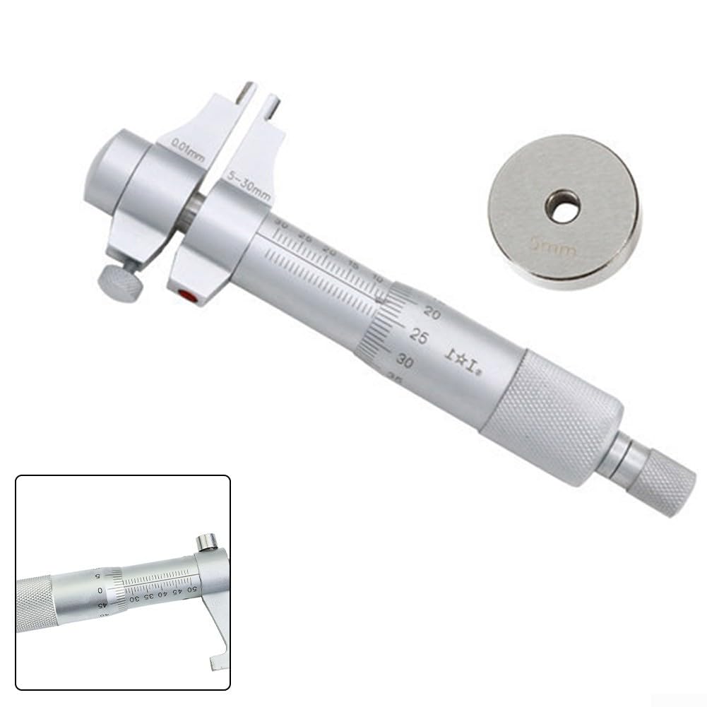 Micrometro interno 5-30 mm in acciaio inox per una misurazione accurata del foro, strumento metrico per filettatura a vite con blocco a cricchetto