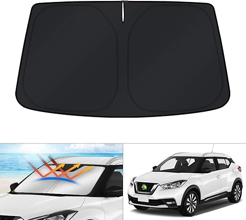 KUST Parasol para parabrisas 2018-2023, accesorios para Nissan Kicks, protector de parasol plegable bloquea los rayos UV, mantiene tu coche más