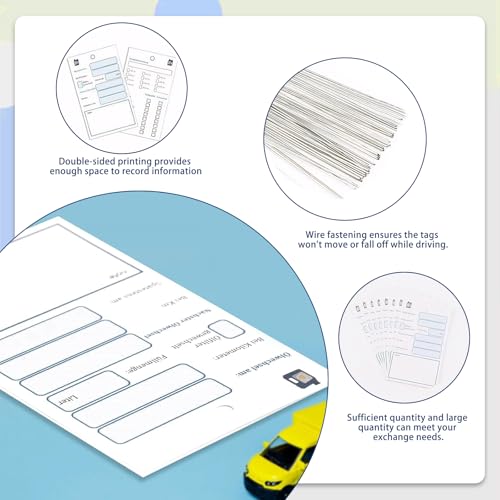 10 Stück Ölwechselzettel(Weiß) und Eine A6 Dokumententasche, Ölwechselzettel mit Drahtseil Ölwechselzettel für Die Autowartung Etikett für Den Ölwechselzettel Größe 10 cm x 6 cm Auto Öl Ölzettel