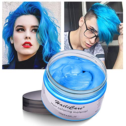 Temporary Hair Color Dye One Day Hair Color Temporary Hair Color Hair Wax Color for Men Kids Hair Dye for Halloween Party Cosplay (Blue)