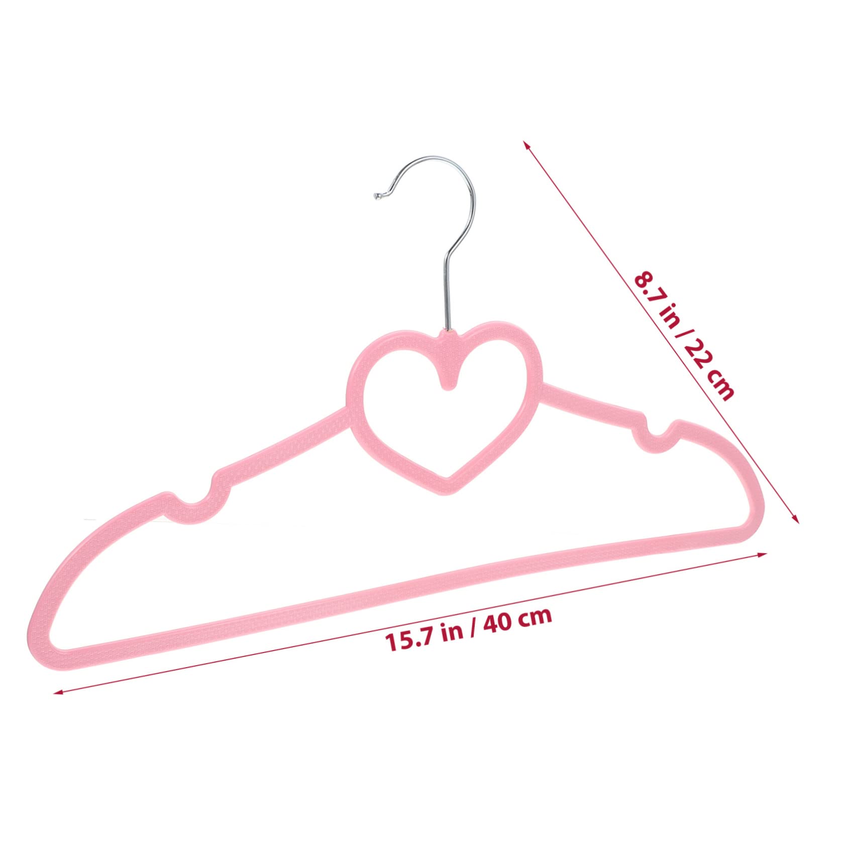 Cabilock 10Pcs Pink Heart Pattern Non Slip Clothes Hanger Abs Hangers for Adult and Clothing for Home and Laundry Use