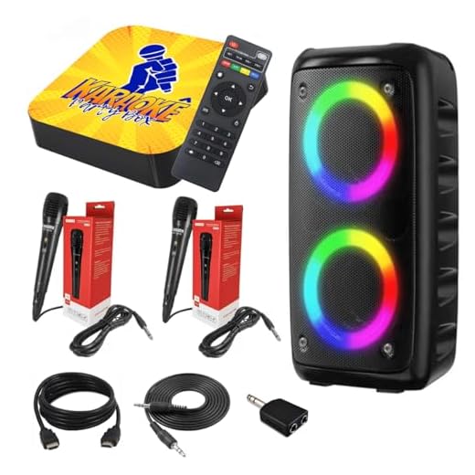 Karaokê Party Box Completo +2 Microfones + Caixa de Som +De 1000 Músicas (Com Pontuação)