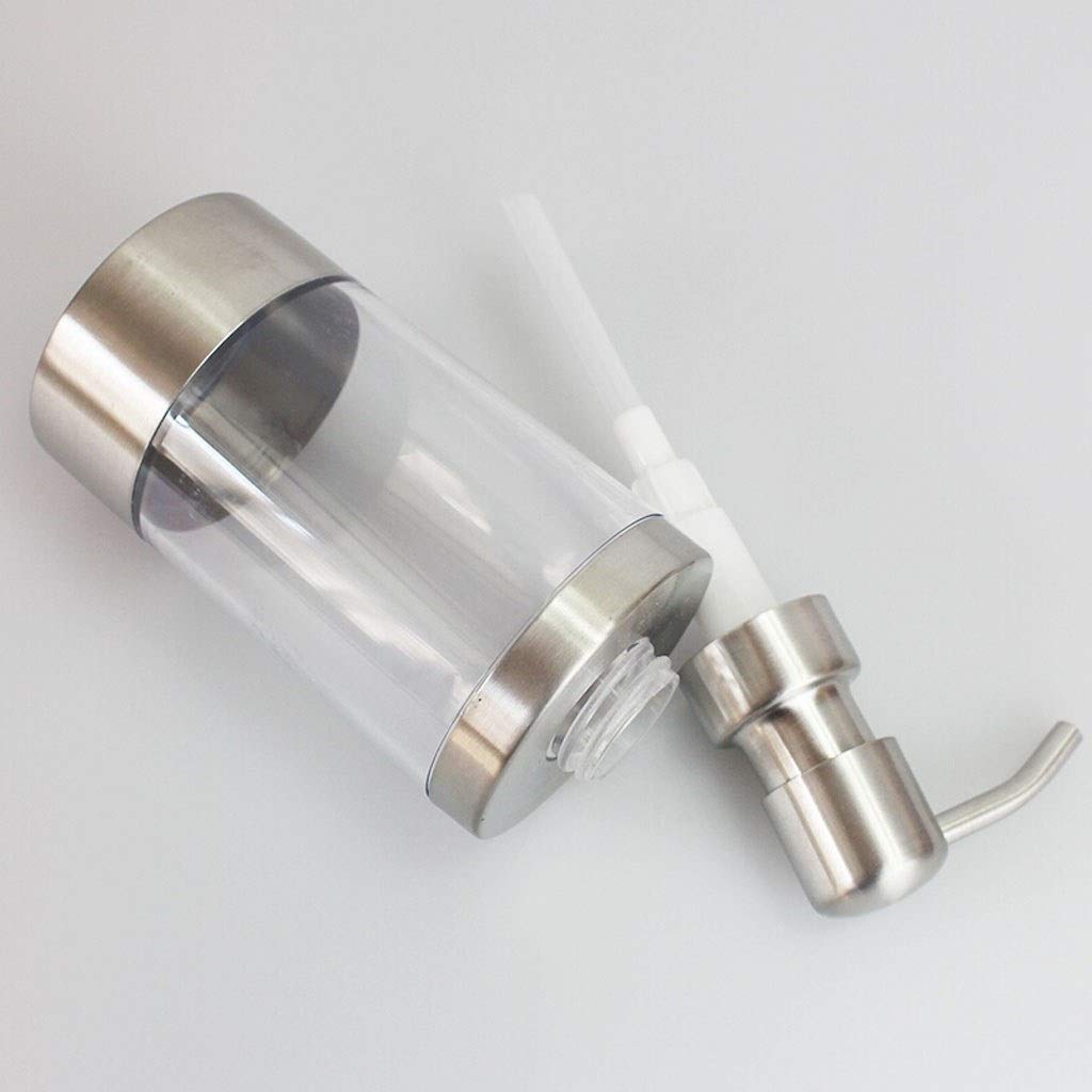 dispenser sapone/Dosatori per sapone liquido Rotonda a mano di tipo dispenser di sapone shampoo doccia gel Bottiglia dispenser di sapone in acciaio inox + 230ml trasparente Erogatore del Sapone/Dispen