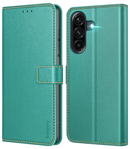 Ganbary Funda Compatible con Samsung Galaxy A17 4G/ 5G, Funda Tapa Libro Movil PU Cuero Funda [Protección Completa] [Ranura Tarjeta][Función Soporte], Cerceta