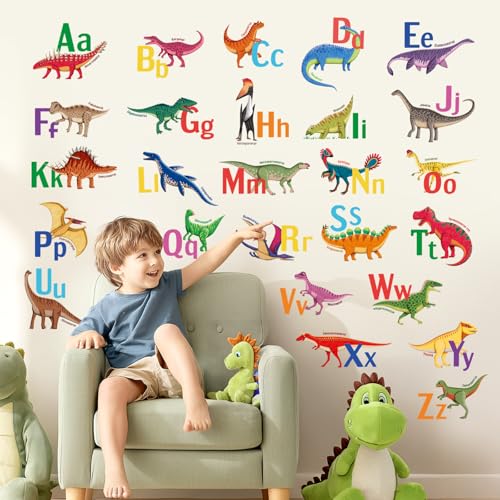 DECOWALL DS9-8080 Vinilos Dinosaurios Alfabeto Colorido miniatura 1