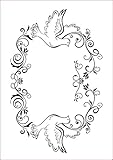 Darice 3605-006 Prägefolder - Schablone, Rahmen, Tauben - A4, Plastik, transparent, 29.7 x 21 x 0.3 cm