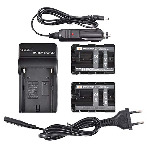 DSTE Paquete de 2 baterías NP FM500H + Cargador rápido USB Dual Compatible con Sony Alpha SLT A57 A65 A65V A77V A99 CLM V55 DSLR A100 A200 A300 A350 A450 A500 A550 A560 A588 0 A70 0 cámaras Digitales