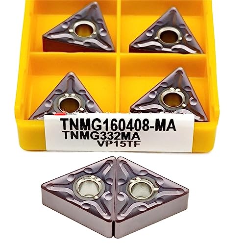 AALLYN Indexable Carbide Lathe Tool 10pcs TNMG160408 15TF External Turning Tool CNC Machine Carbide Lathe Steel Parts (Size : TNMG160408 15TF)