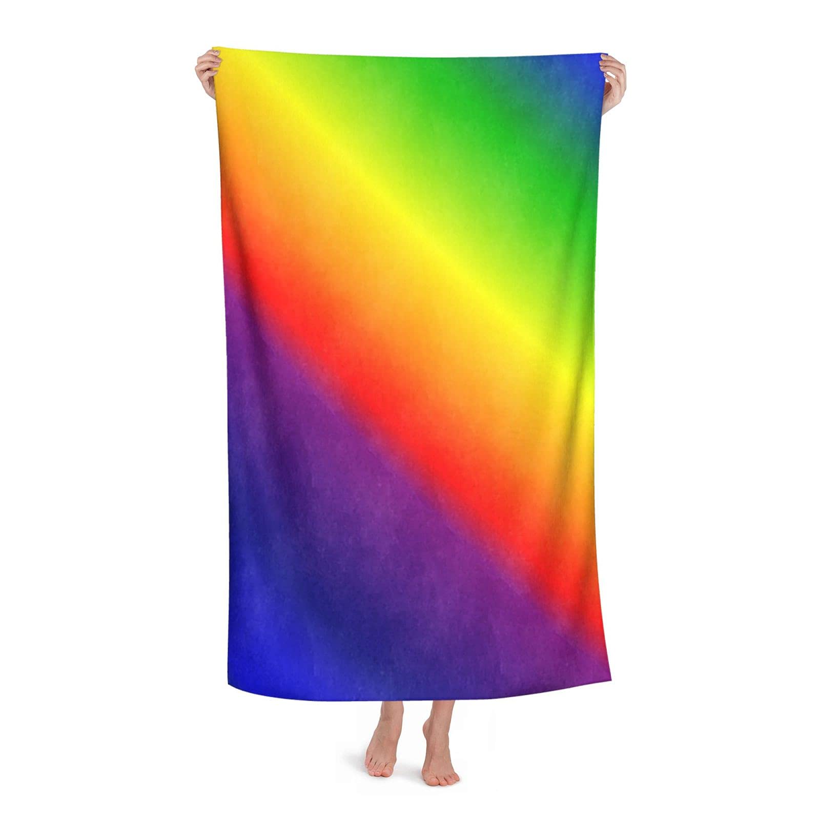 LSRCPD Part Of The Rainbow Beach Towel Highly Absorbent Microfiber Beach Blanket Soft Bath Towels 80 x 130 cm