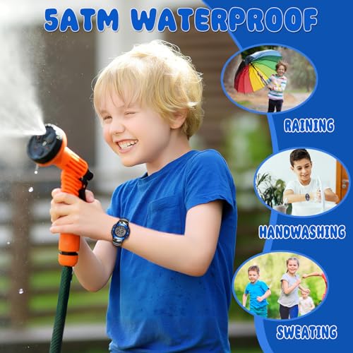 Kids Watch for 3-12 Year Old Boys Girls, Digital Watch for Kids Sport Outdoor Multifunctional Waterproof Watches with Alarm/LED Light/Stopwatch/Calendar Boys Wristwatch for Student, Kids Gift4