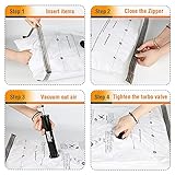 ANSIO® Vacuum Storage Bags for Clothes Large Pack of 6 Double-Zip Seal & Triple Seal Turbo Valve Vacuum Bags for Duvets, Bedding Sets etc., 80% More Storage Travel Pump Included (Size: 100 x 80cm) - Image 5