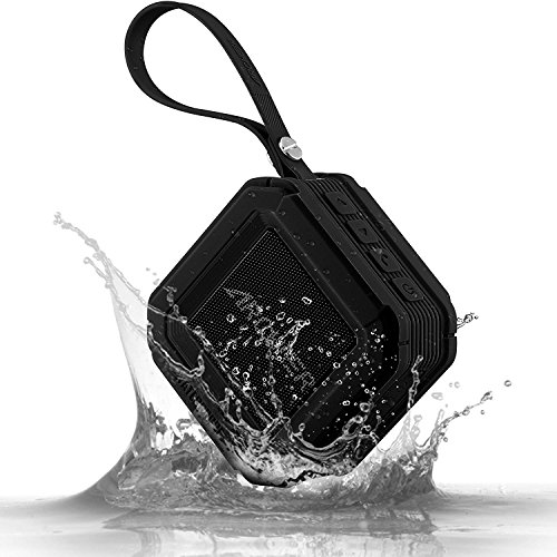 Archeer Outdoor Portable Bluetooth Speakers with IPX5 Waterproof, Mini Shower Speaker with 20 Hour Playtime, Powerful 5W Driver with Enhanced Bass, Built-in Mic - A106 Black