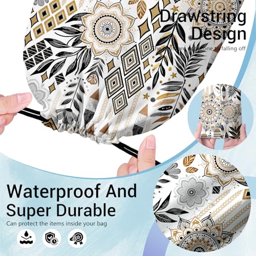 Image of Abstract Floral Gymnastics Drawstring Bags Lightweight Small Gym String Bag for Dancer Gymnasts