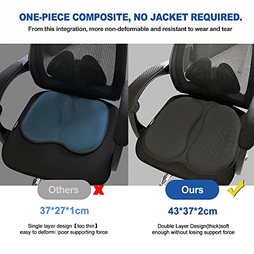 Gel Seat Cushion for Office Chair Sitting, Cooling seat Cushion for Desk Chair, Computer Chair,Home Car Seat Cushion to Relieve Pressure & Back Pain (Gray)