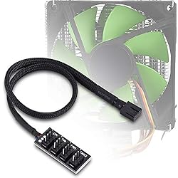 Bujes Ventilador 4 Pines Cable Divisor de Alimentación para Ventilador de Carcasa PC, Buje Divisor PWM de 4 Vías, HUB de Ventilador de 4 Puertos para CPU de Ordenadores, Extensor de Cable de 4 Pines