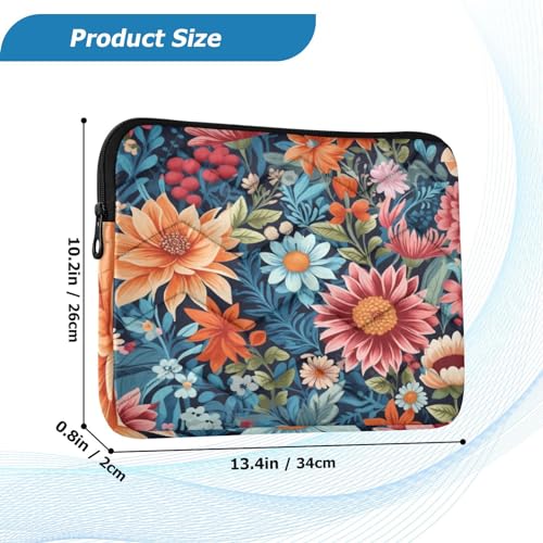 Funda para portátil floral de 13-14 pulgadas impermeable y resistente miniatura 3