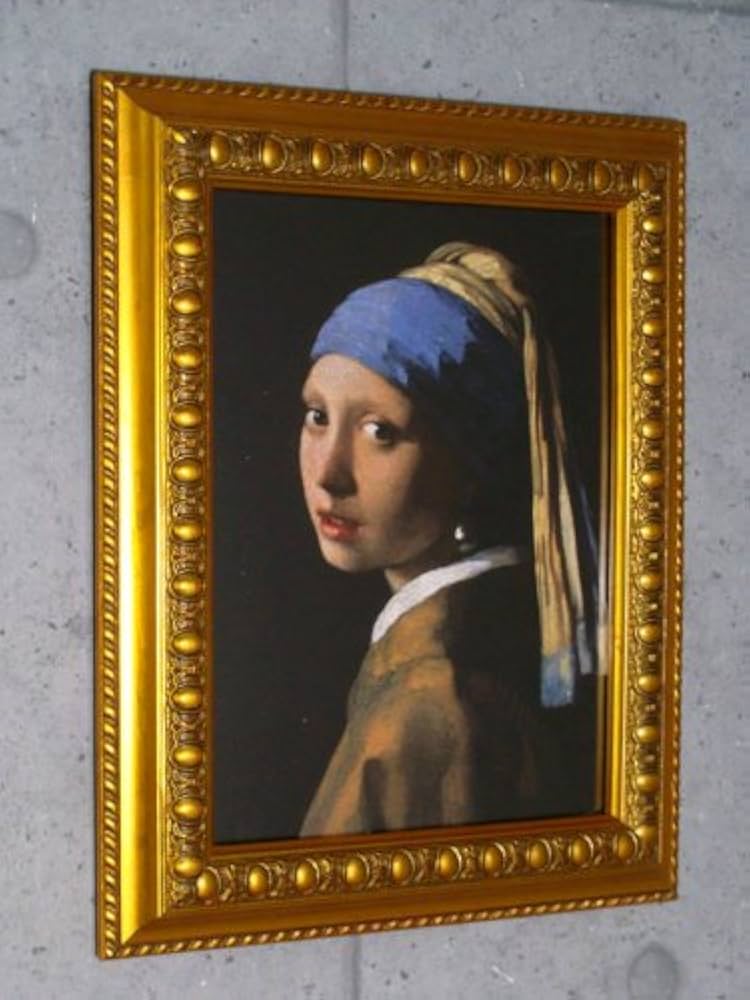 □『真珠の耳飾りの少女/フェルメール ゴールドフレーム 世界の