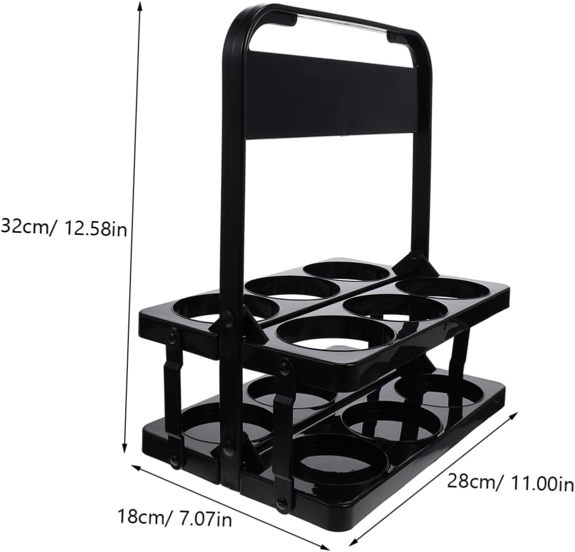 Portable Foldable Beer Bottle Basket for 6 Bottles Black Wine Holder for Parties and BBQs Sturdy and Convenient Drink Carrier