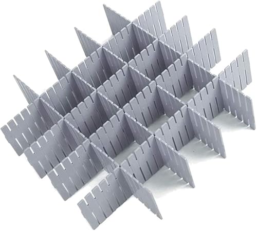 Youngine - Separadores de cajones de bricolaje, 8 unidades, organizador de almacenamiento de cajones ajustables, rejilla de plástico para oficina,