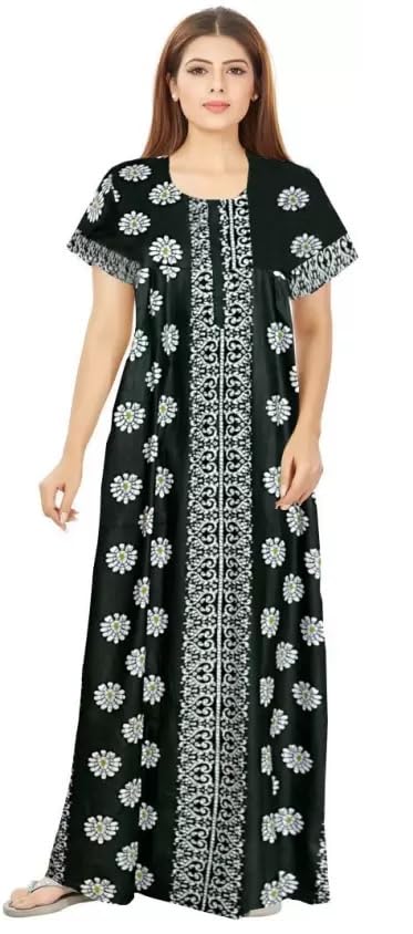 Image of WiWi Women's Cotton Maxi Nighty Gown (Pack of 2)