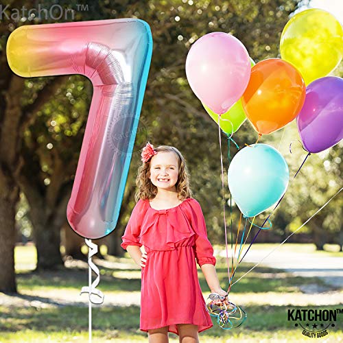 Image of KatchOn Rainbow Number 7 Balloon 40 Inch