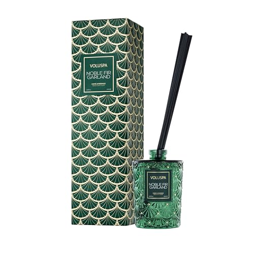 Voluspa Noble Fir Garland Reed Diffuser 6.8oz Scented Diffuser for The Home Handcrafted in The USA