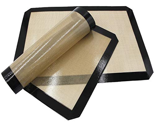 Premium Non Stick Silicone Baking Mats Quarter Sheet Toaster Oven Liner Small,Set Of 2 Mats (Size 8.5" - 11.5") #TOP1