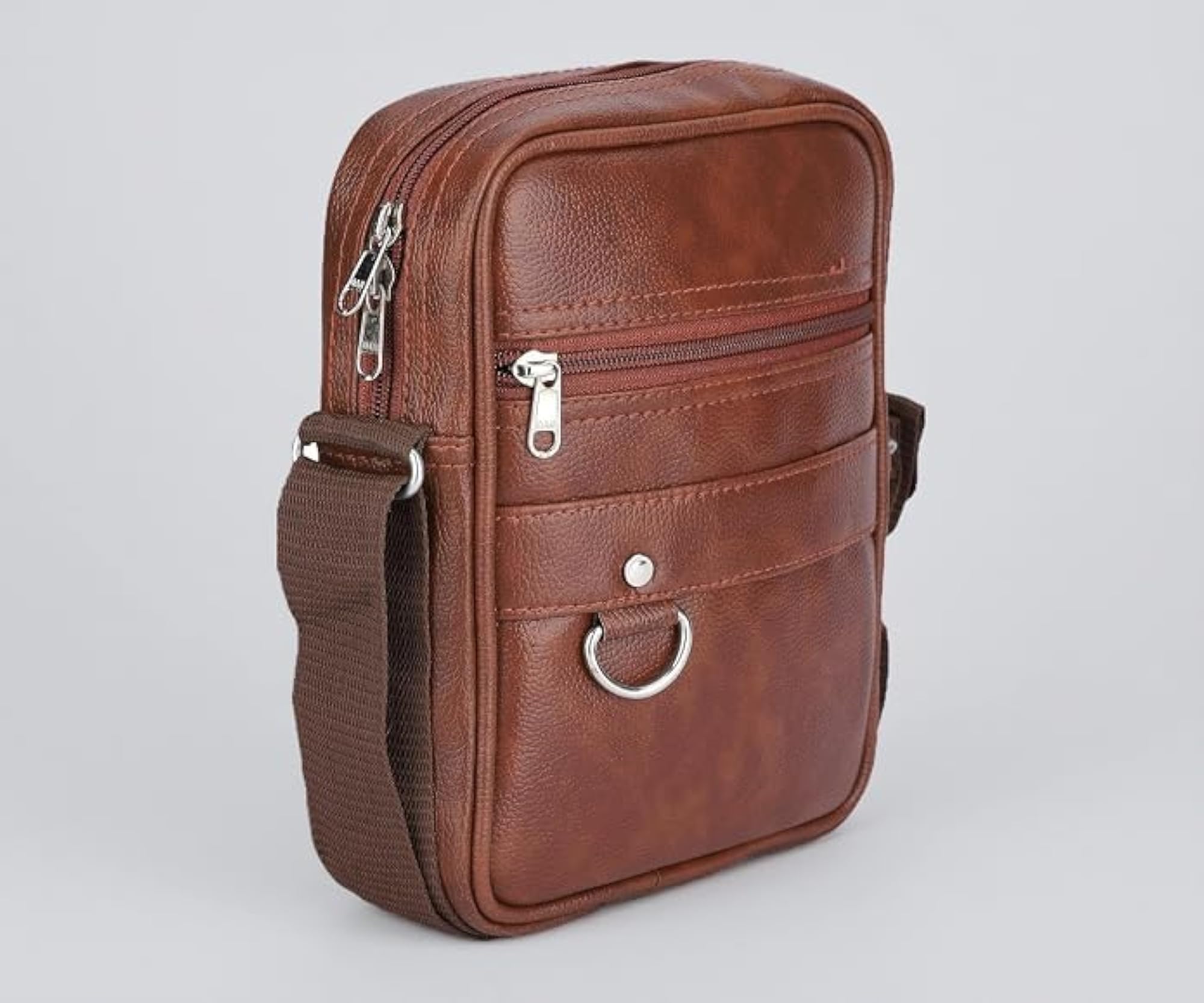 Men's PU Leather Crossbody Messenger Bag