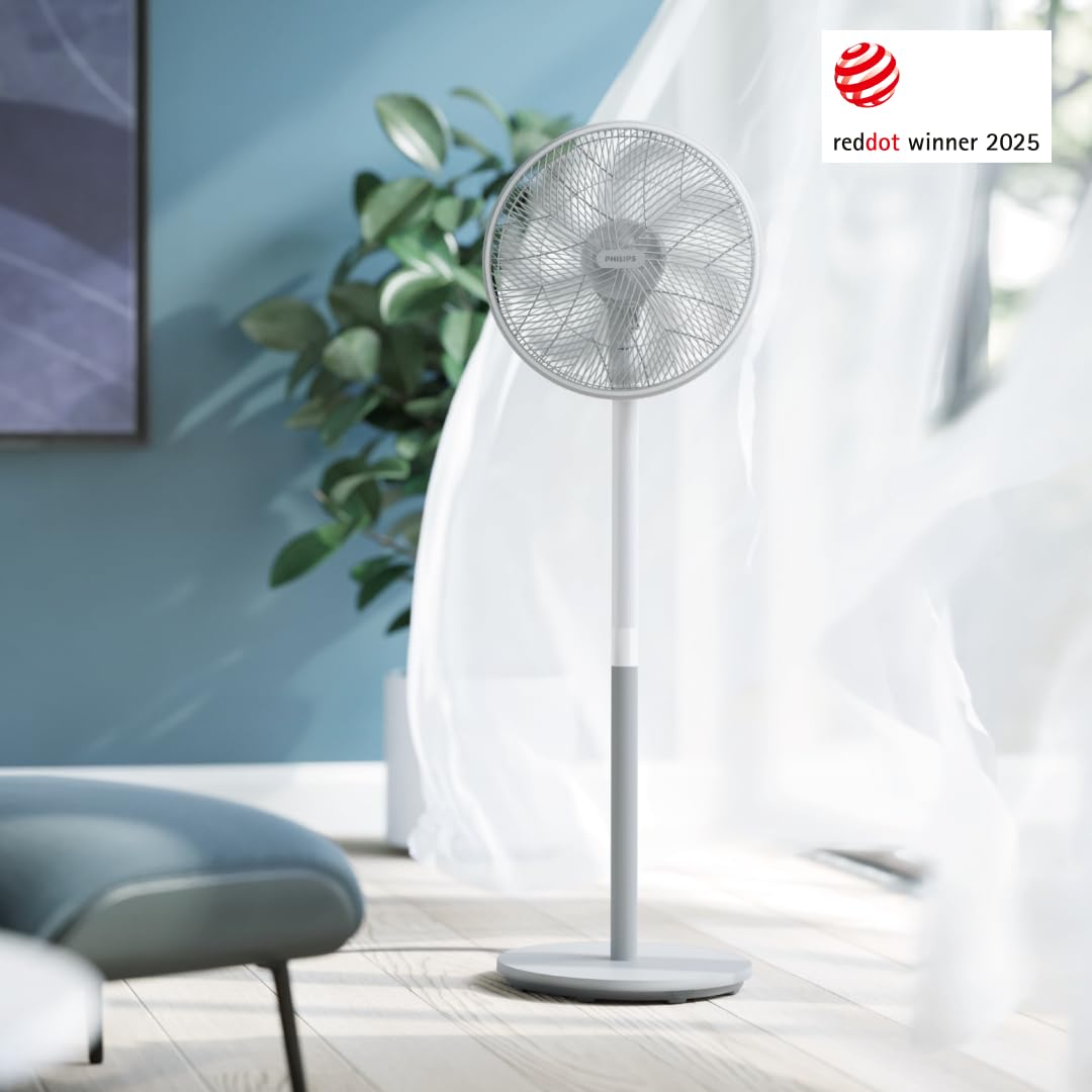PHILIPS Ventilator Serie 2000 SilentWings 19 dB 2-in-1 Tisch- & Standventilator Weiß CX2550/00
