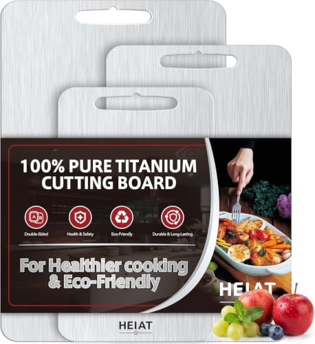 Image of Titanium Cutting Board Set of 3, Double-Sided Chopping Boards for Kitchen, Dishwasher Safe