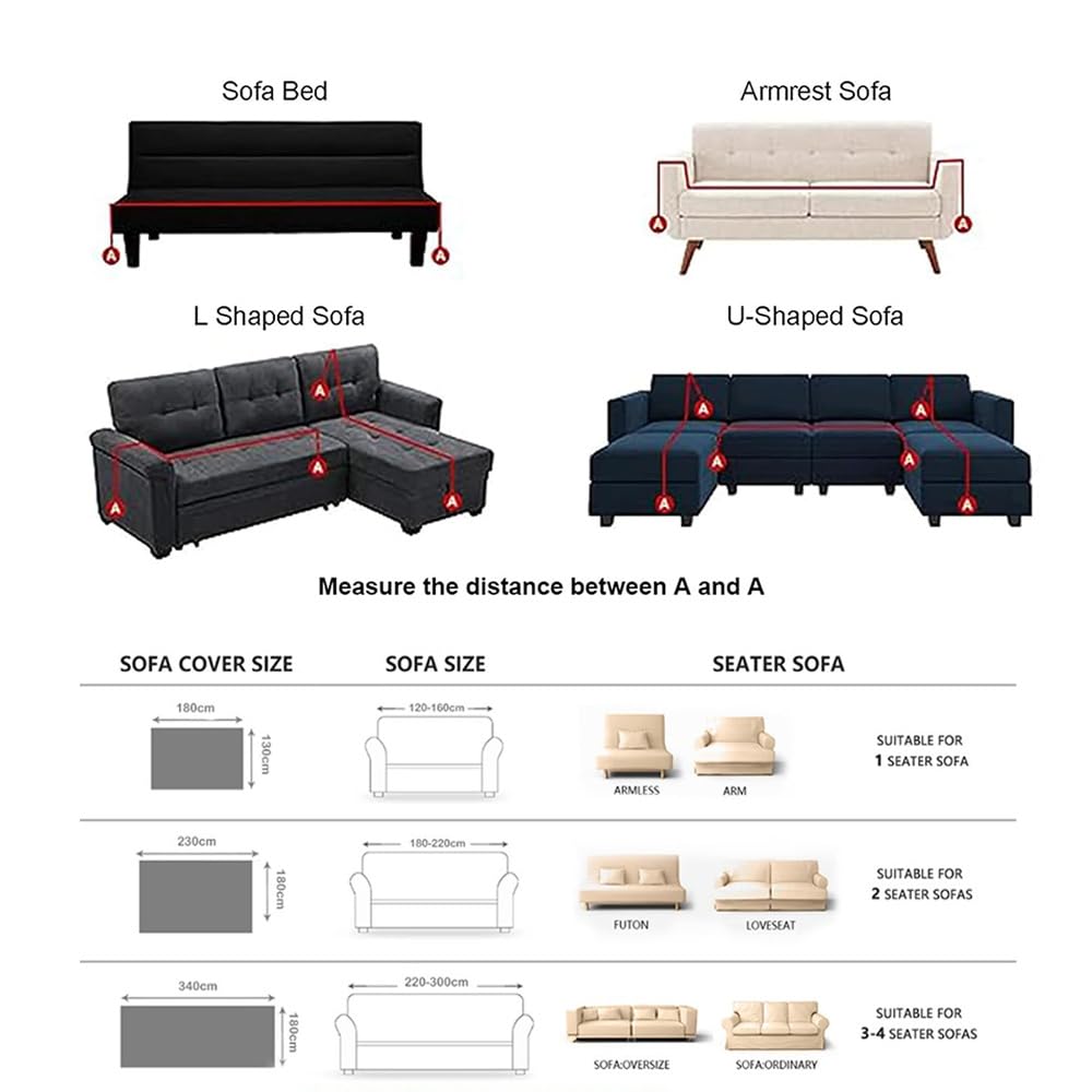 Highdi Funda de Sofá de PU Cuero Manta Cubre Sofa Grande para 1 2 3 4 Plazas, Mantas Cómoda Cubrecama Protector Sofa para Gatos y Perros Arañazo (180x420cm,Blanco)