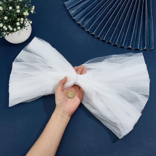 MAYJOYDIY Women's Tulle Wedding Bridal Shawl Lace Wraps Bolero Jackets Shawls Shoulders for Formal Party Evening Cape Wrap3