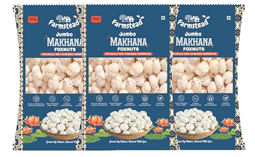 Image of Farmstead JUMBO MAKHANA 600g (Pack of 3) ||XL Size || Fit for Fasting ||Fox Nuts ||