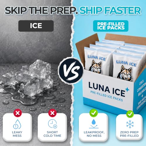 Image of Reusable Gel Freezer Packs for Shipping Food - 3oz Pre-Filled 50 Pack - Long Lasting Dry ice Packs for Frozen Food & Perishables