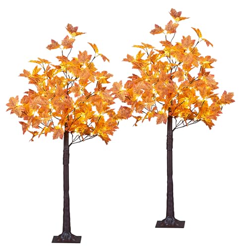  2PCS 4FT 144LED(72LED Each) Artificial Lighted Maple Tree - image 2